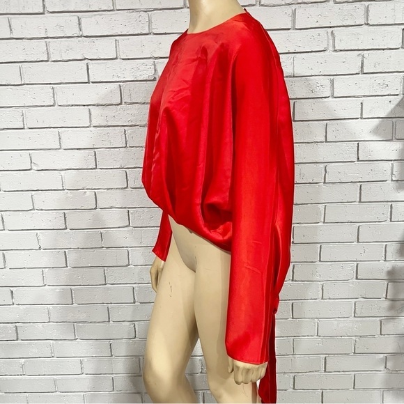 Asos Women’s Red Tie Wrap Front Top and Wide Leg Pants Set - Picture 6 of 14